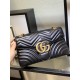 Gucci Black Leather GG Marmont Medium Matelassé Shoulder Bag 443496