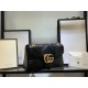 Gucci Black Leather GG Marmont Medium Matelassé Shoulder Bag 443496