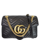 Gucci Black Leather GG Marmont Medium Matelassé Shoulder Bag 443496