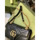 Gucci Black Leather GG Marmont Small Matelassé Shoulder Bag With Heart 443497