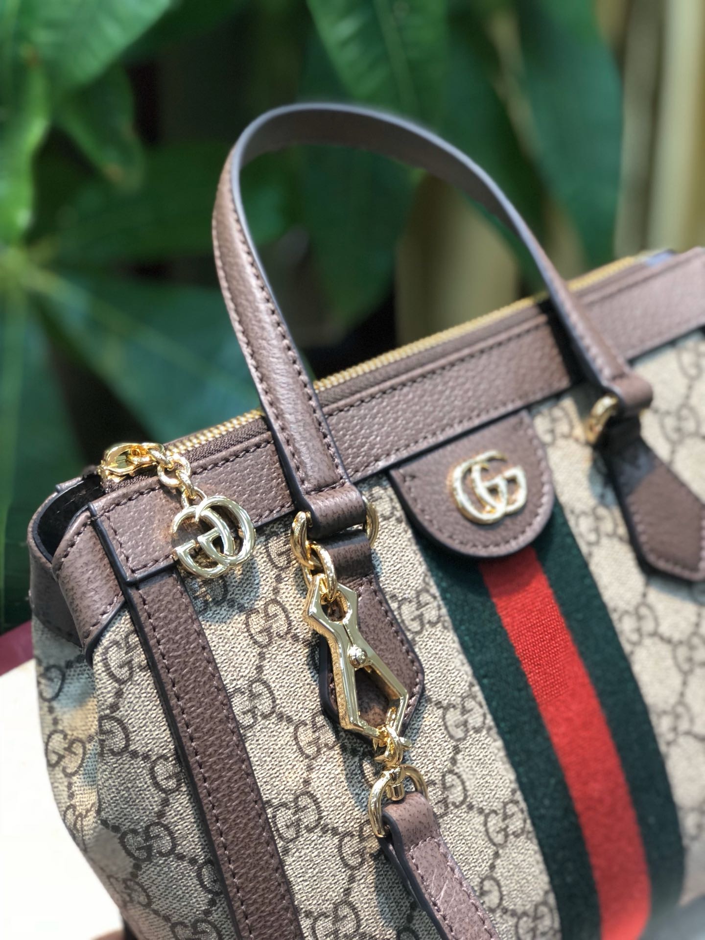 Gucci Beige / Ebony GG Supreme Ophidia Small Tote Bag 547551