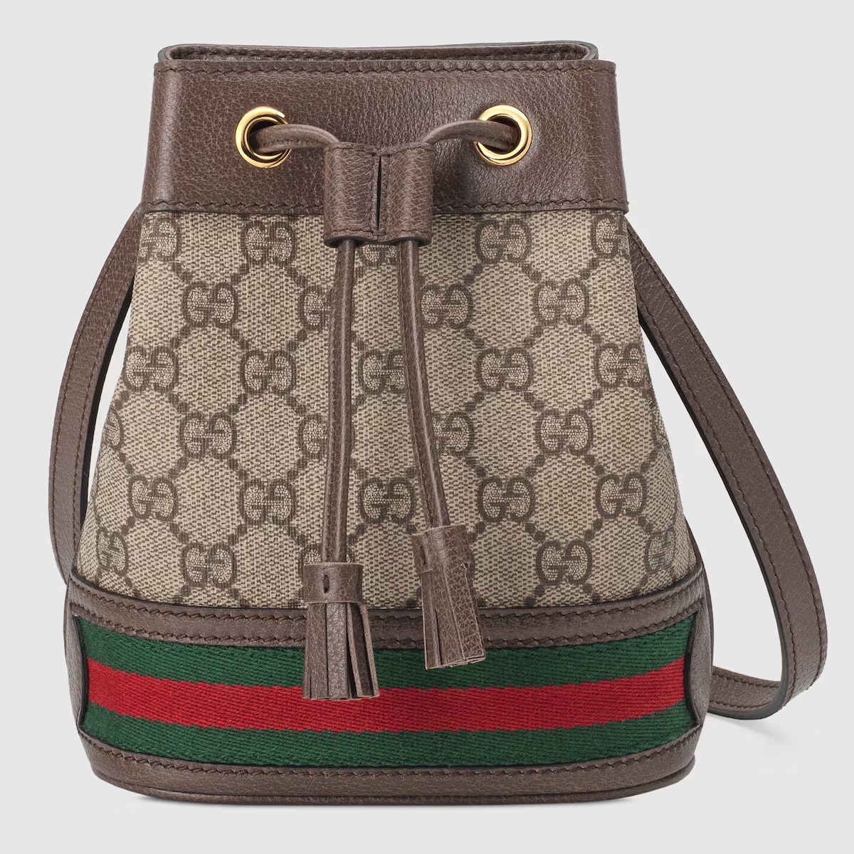 Gucci Beige / Ebony GG Supreme Ophidia Mini Bucket Bag 550620