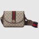 Ophidia small shoulder bag in beige and dark brown GG Supreme  722117